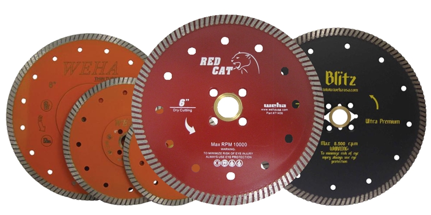 Array of Diamond blades from Various Weha Lines